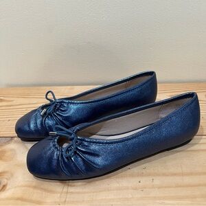 Journee Women’s Callee Ballet Dress Flats Blue Sparkle